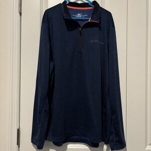 Vineyard Vines Pullover Mens XL Blue On-The-Go Sankaty Quarter Zip Golf Tech